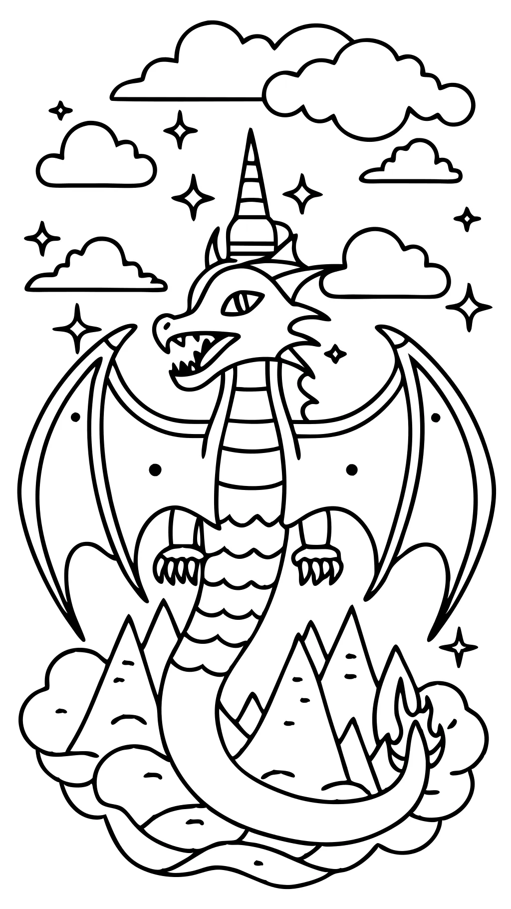 Dragones para colorear imprimibles